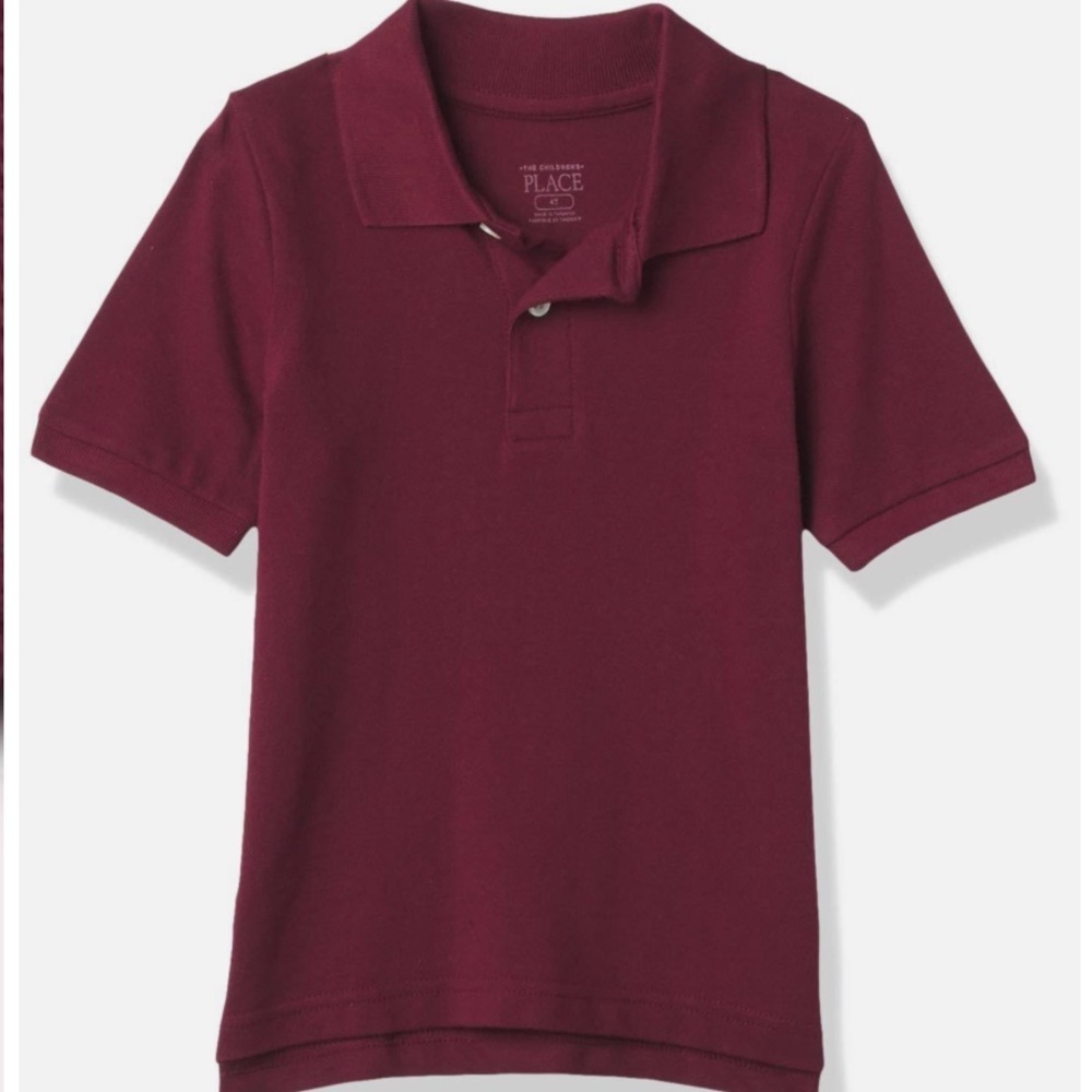 NWOT Children Place burgundy school‎ uniform polo